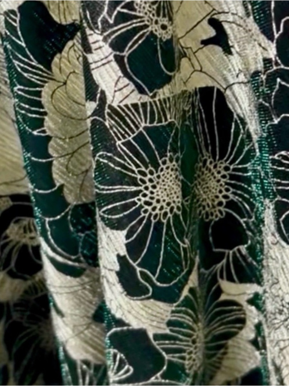 Betsy & Adam Womens Green Gold Floral A-Line Long Evening Gown NWT. SZ 6. - Picture 10 of 11
